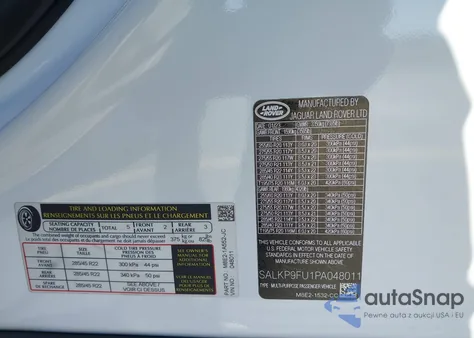 2023 Land Rover Range Rover P400 Se z USA, uszkodzony, nr VIN SALKP9FU1PA048011